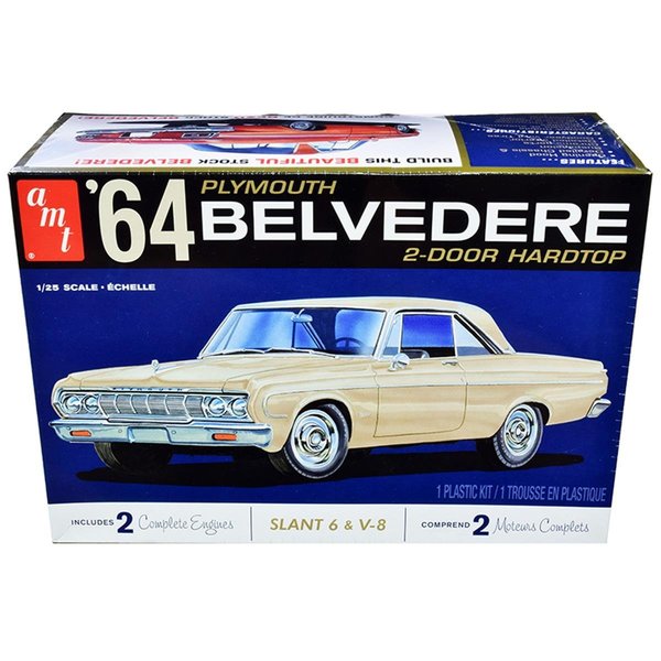 Amt Skill 2 Model Kit 1964 Plymouth Belvedere Coupe Hardtop 1 by 25 Scale Model Car AMT1188M